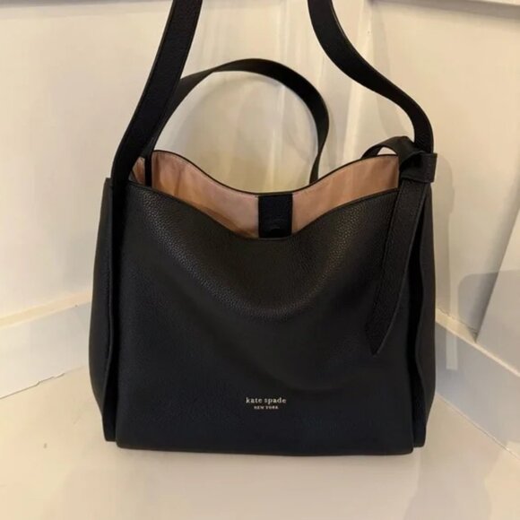 SOLD! KATE SPADE Knott Large Shoulder in Bag Black Pebbled Leather - Picture 17 of 17